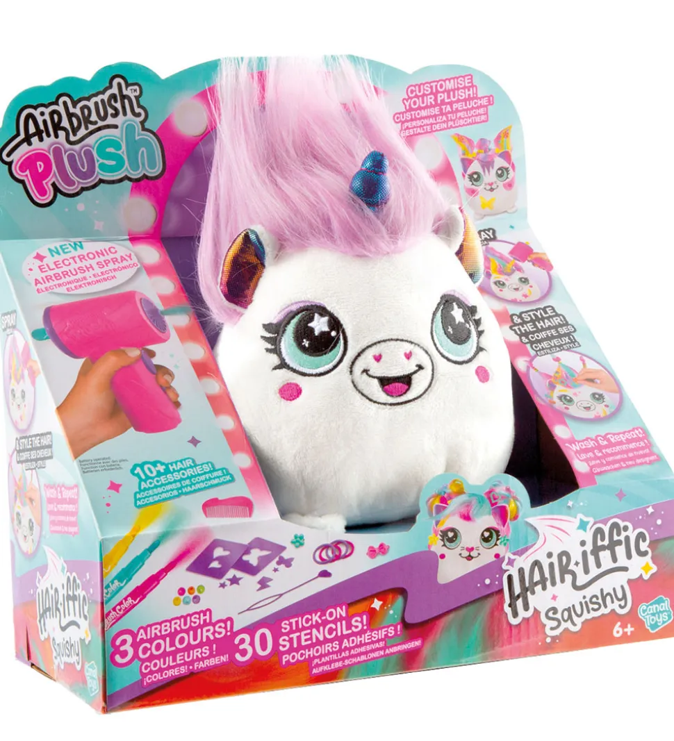 Airbrush Plush Bamse - 14 cm - Hair'iffic - Princess