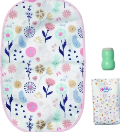 BABY Born Dukketilbehør - Dukkepusletaske m. Blomster - 4 Dele