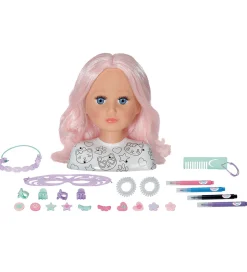 Baby Born Sminkehoved m. Tilbehør - Sister Styling Artist