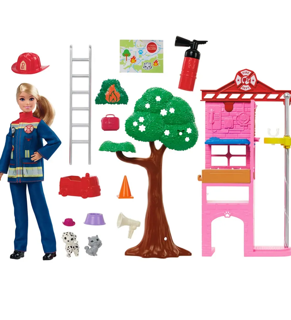 Barbie Dukke - 30 cm - Career Fire Fighter Playset