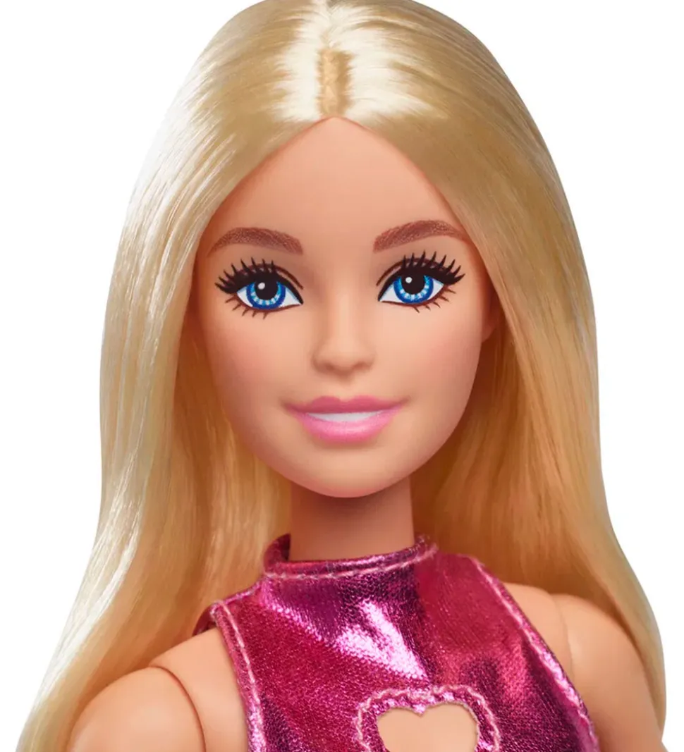 Barbie Dukke - 30 cm - Fashionista Doll Pink Dress Heart Cutout