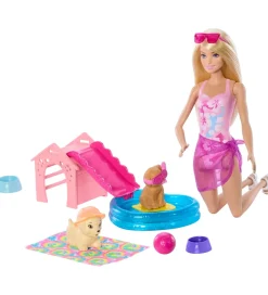 Barbie Dukkesæt - 30 cm - Puppy Pool Party Aloha Blonde