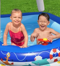 Bestway Badebassin m. Skygge - 213 x 155 cm - Sea Captain