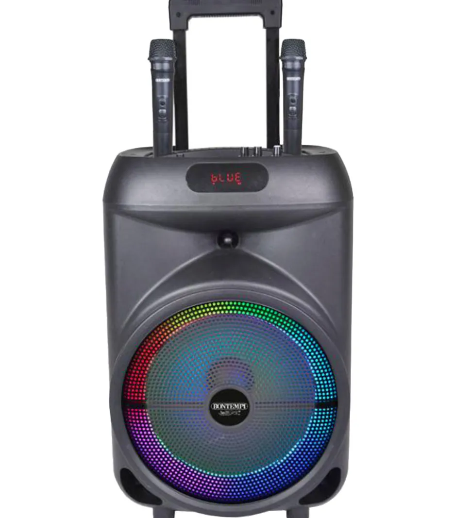 Bontempi Højtaler m. Mikrofoner/Lys - 87 cm - Trådløs - Trolley