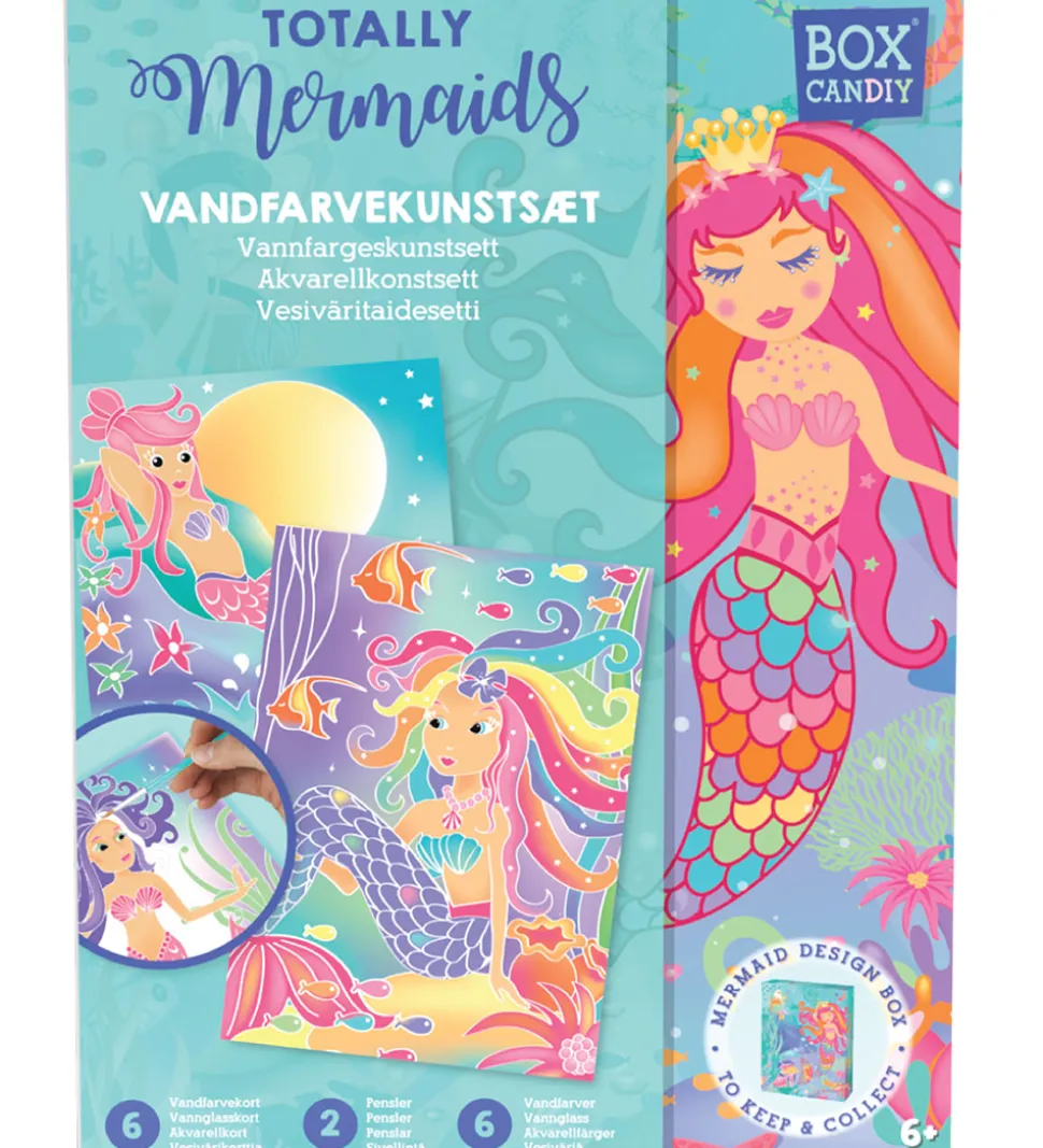 BOX CANDIY Kreasæt - Vandfarvekunstsæt - Totally Mermaids