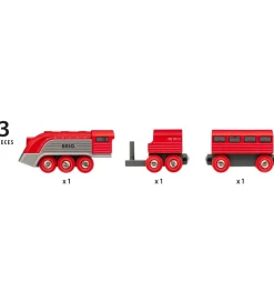 BRIO World Strømlinet Tog - 3 dele - Rød 33557