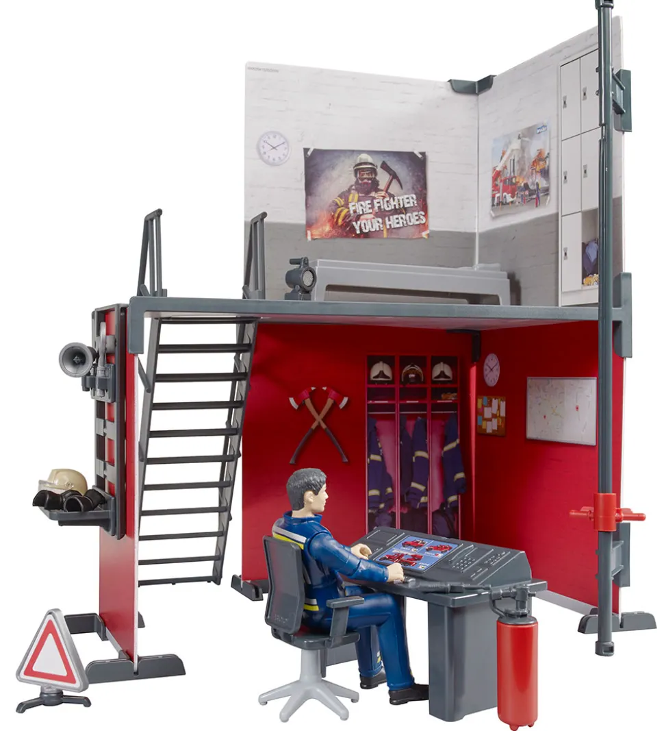 Bruder Legesæt - bworld - Brandstation m. Brandbekæmper - 62702
