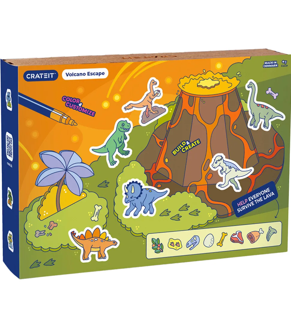 Crateit Kreasæt - Dinosaur - Træ - Flugt fra Vulkanen