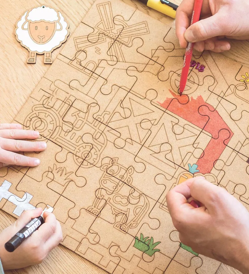 Crateit Puslespil - Træ - Bondegården - 36 brikker - Lydhistorie