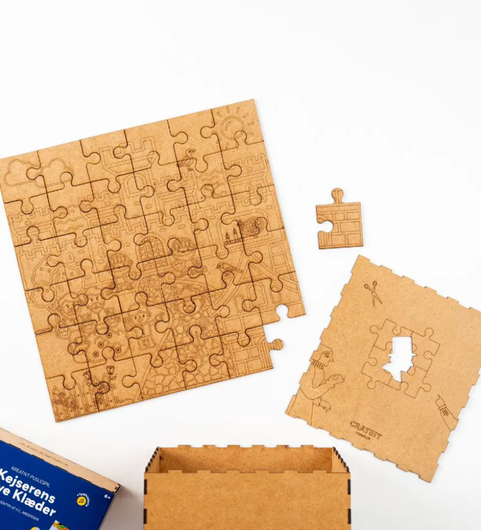 Crateit Puslespil - Træ - Kejserens Nye Klæder - 36 Brikker - Ly