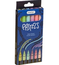 Crateit Tuscher - 1mm - 6 stk. - Pastels