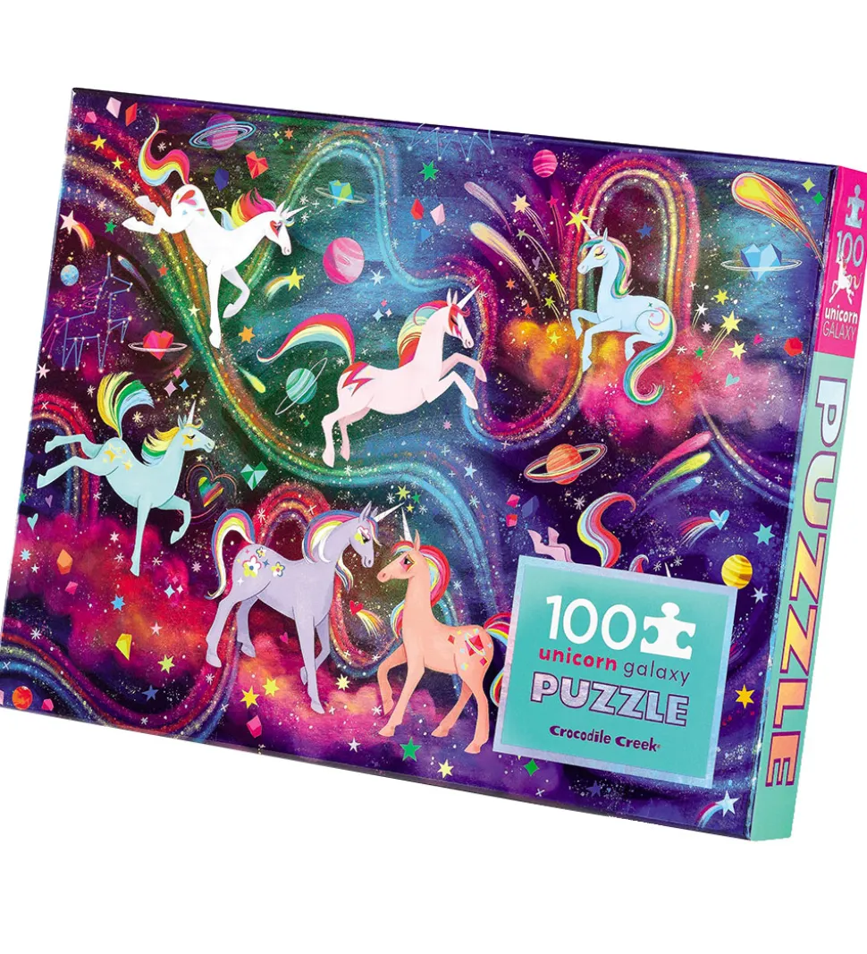 Crocodile Creek Puslespil - 100 Brikker - Unicorn Galaxy