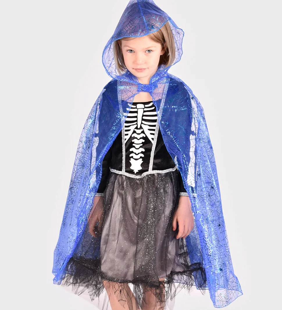 Den Goda Fen Udklædning - Cape Spiderweb - Blå