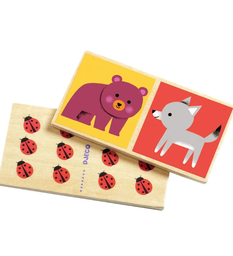 Djeco Domino - Træ - 28 Brikker - Dyr
