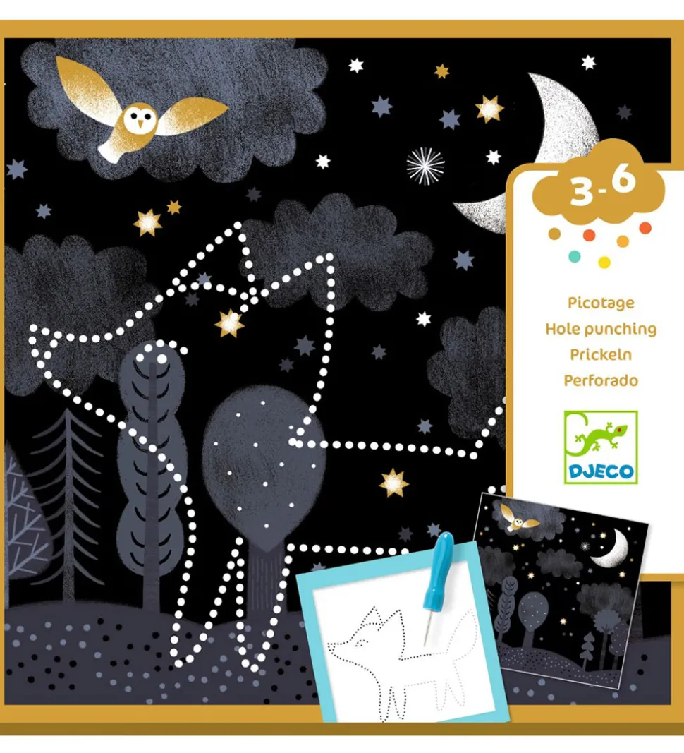 Djeco Kreasæt - Prikning - Dyr