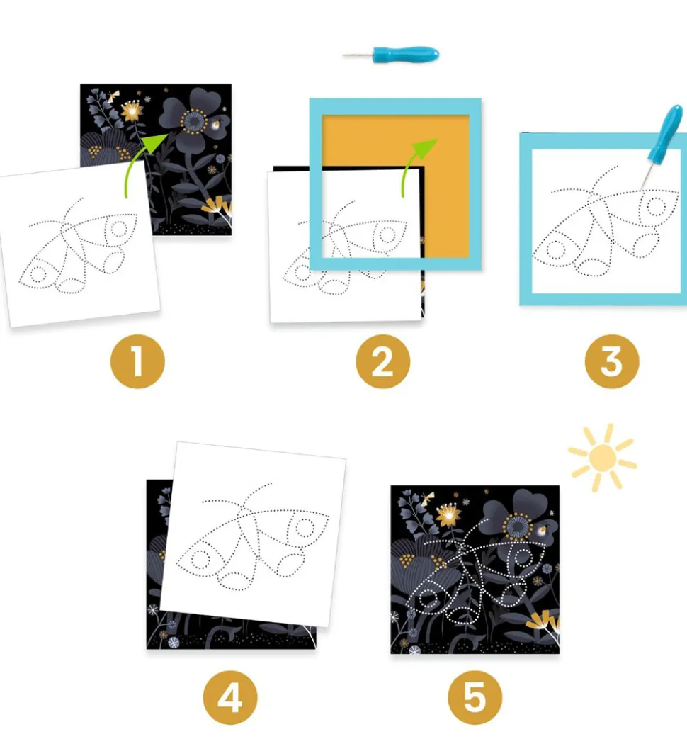 Djeco Kreasæt - Prikning - Dyr