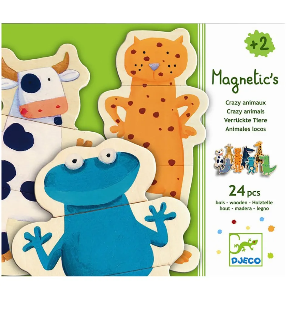 Djeco Magneter - 24 stk. - Træ - Crazy