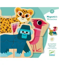 Djeco Magnetpuslespil - 6 stk./24 Brikker - Mixanimo