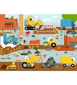 Djeco Puslespil - 17 Brikker - Byggeplads