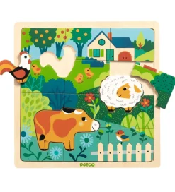 Djeco Puslespil - 15 Brikker - Puzzlo Farm