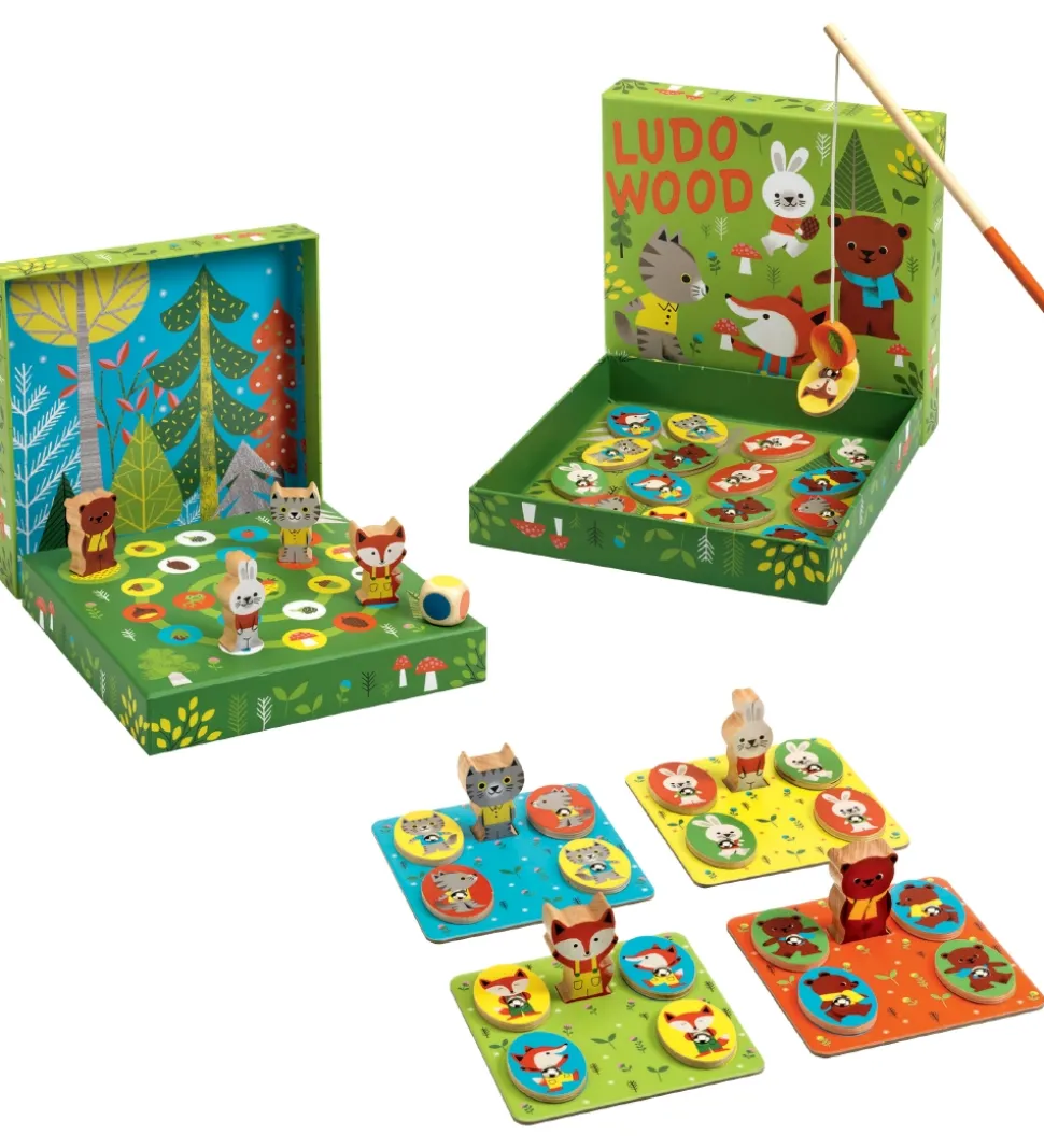 Djeco Spil - 4-i-1 - Ludo Wood