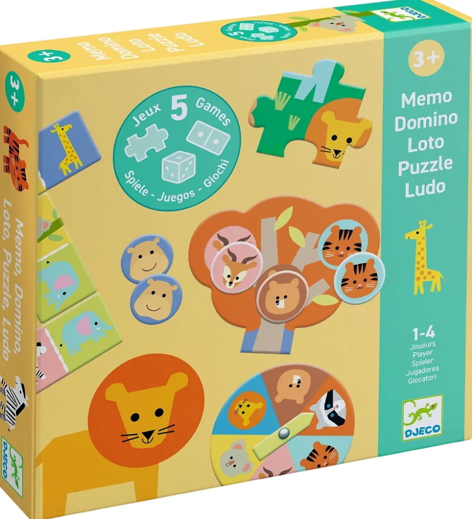 Djeco Spil - 5-i-1 - Wild Animals