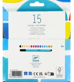 Djeco Tuscher - 15 stk. - Multifarver