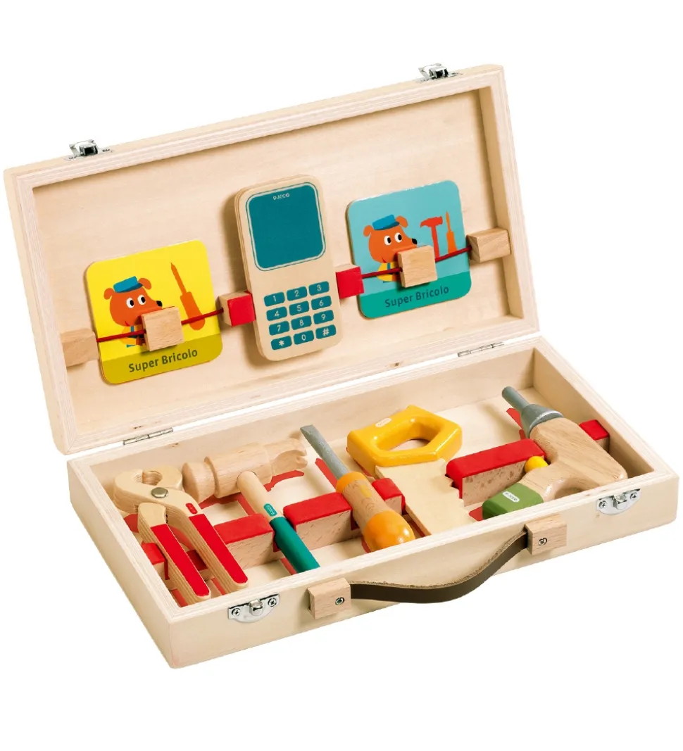 Djeco Værktøjskasse - Træ - Super Bricolo - Handyman