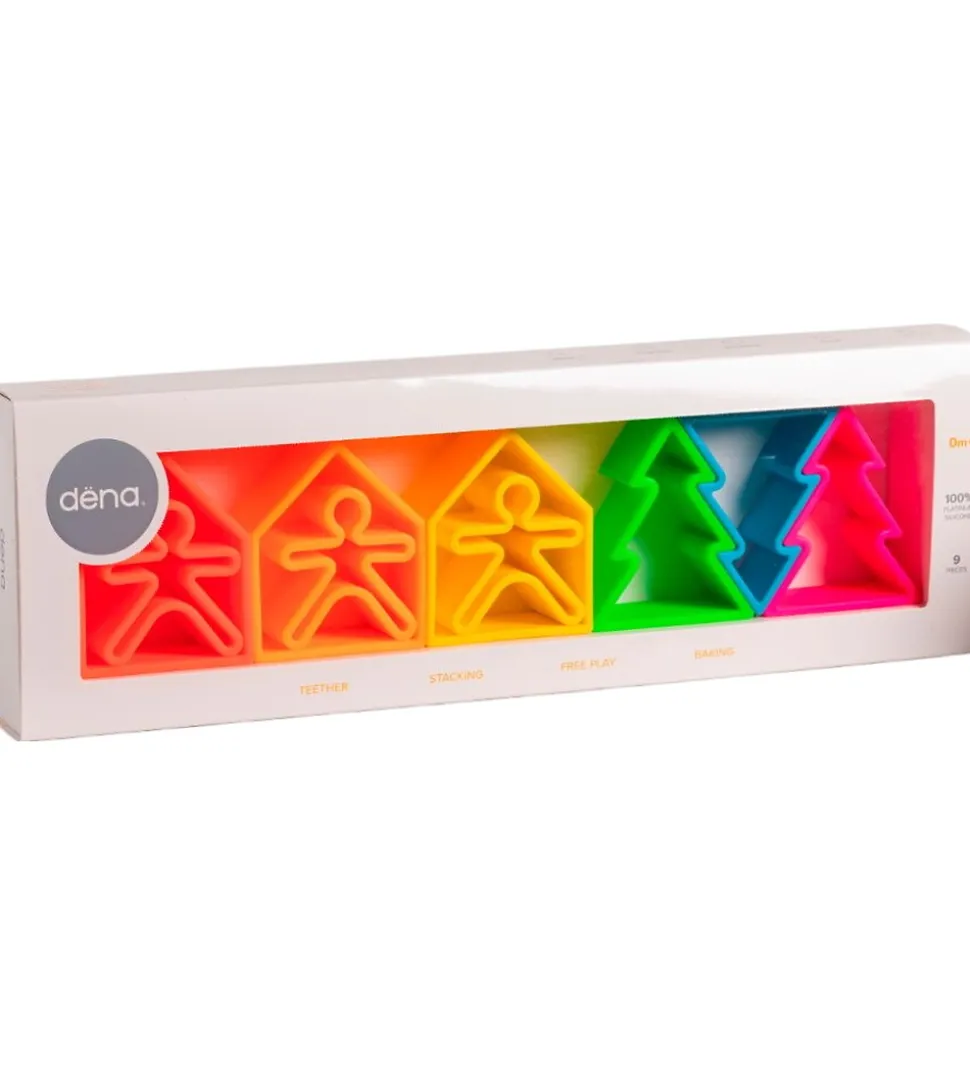 Dëna Aktivitetslegetøj - Silikone - 9 Dele - Neon