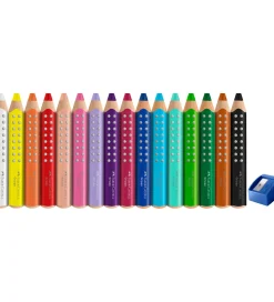 Faber-Castell Farveblyanter - XXL Jumbo Grip + Spidser - 16 stk.