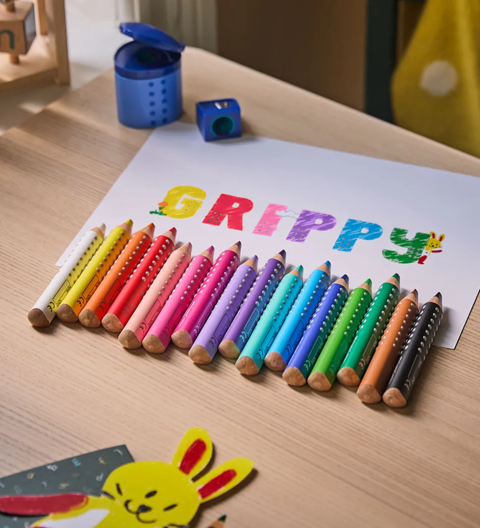 Faber-Castell Farveblyanter - XXL Jumbo Grip + Spidser - 16 stk.