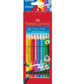 Faber-Castell Farveblyanter m. Viskelæder - Grip - 10 stk - Mult