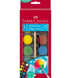 Faber-Castell Vandfarve - Akvarel - 12 Farver + 1 Pensel