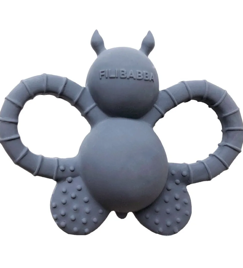 Filibabba Bidering - Naturgummi - Felix The Fly - Muddly Blue