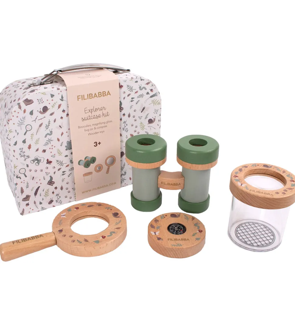 Filibabba Legekuffert m. Kikkert - Træ - Little Wonders