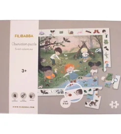Filibabba Observationspuslespil - 30 Brikker - På Eventyr I Skov