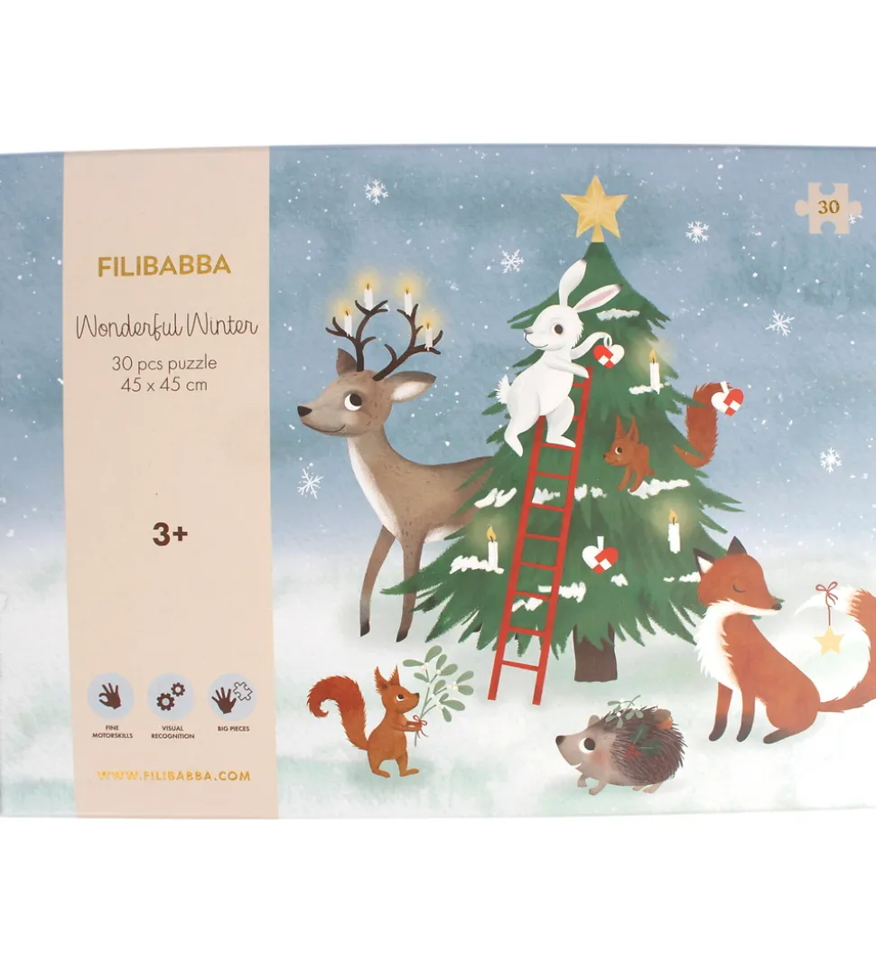 Filibabba Puslespil - 30 Brikker - Wonderful Winter - Skovens Dy