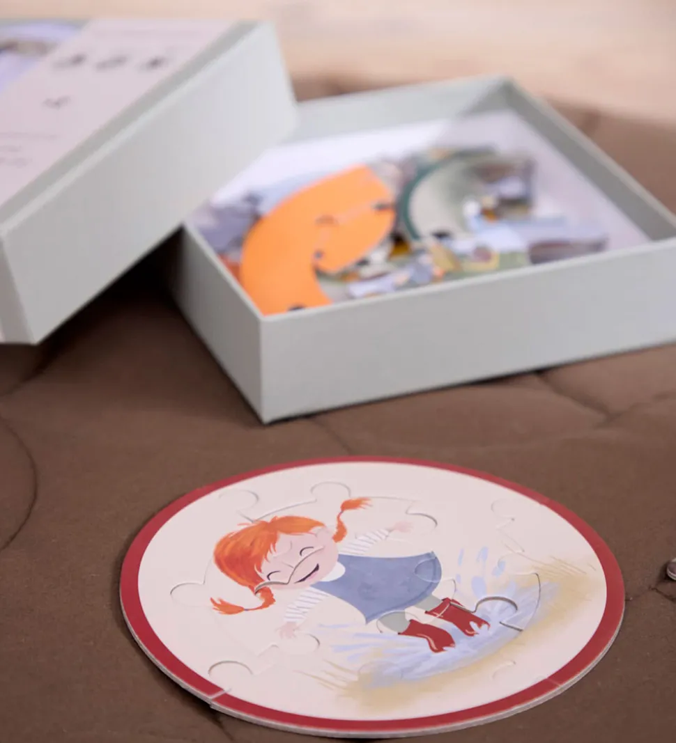 Filibabba Puslespil-sæt - Runde - 5x9 Brikker - Små Eventyrere