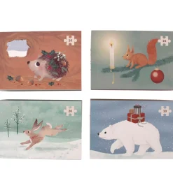 Filibabba Puslespil-Sæt - 4x20 Brikker - Wonderful Winterland