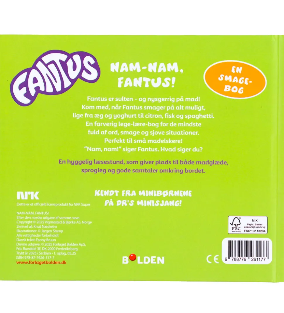 Forlaget Bolden Billedbog - Nam-Nam, Fantus! - En Smage Bog