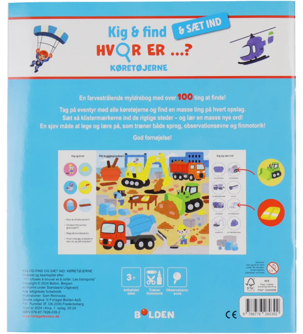 Forlaget Bolden Bog - Kig og find og sæt ind: Hvor er køretøjern