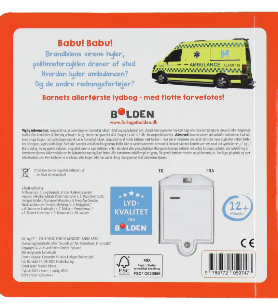 Forlaget Bolden Bog m. Lyd - Kig Og Lyt - Babu! Babu!