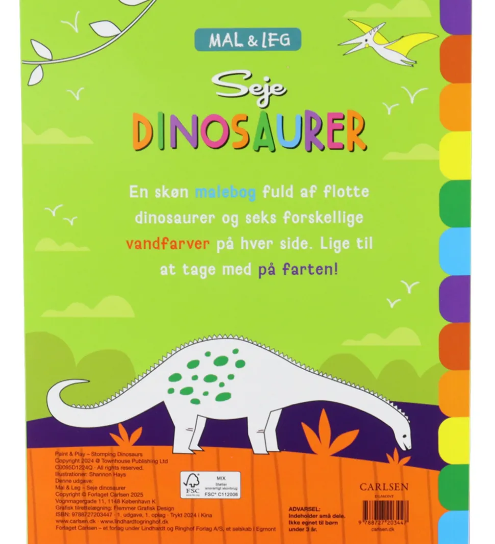 Forlaget Carlsen Malebog - Mal og Leg - Seje Dinosaurer