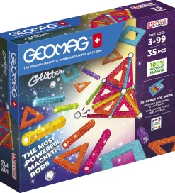 Geomag Magnetsæt - Glitter Panels Recycled - 35 Dele