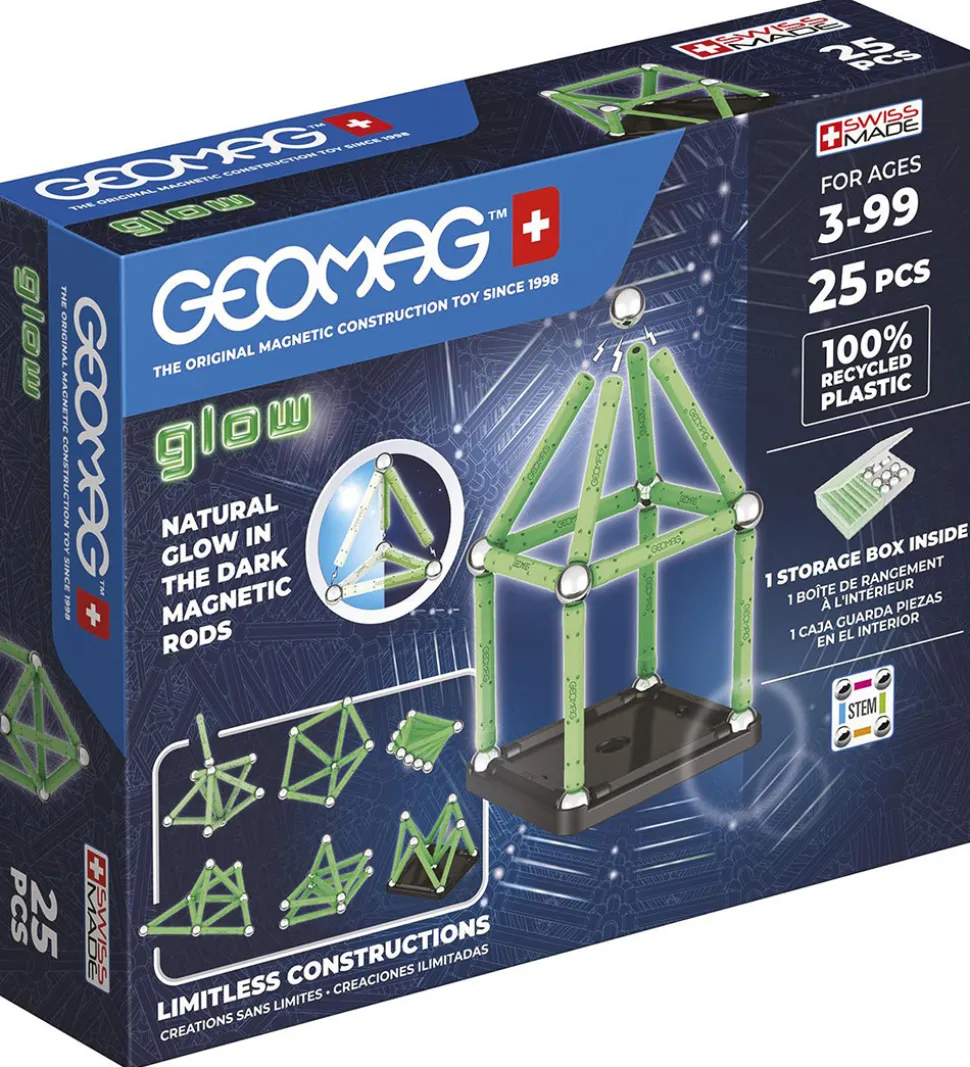 Geomag Magnetsæt - Glow Recycled - 25 Dele