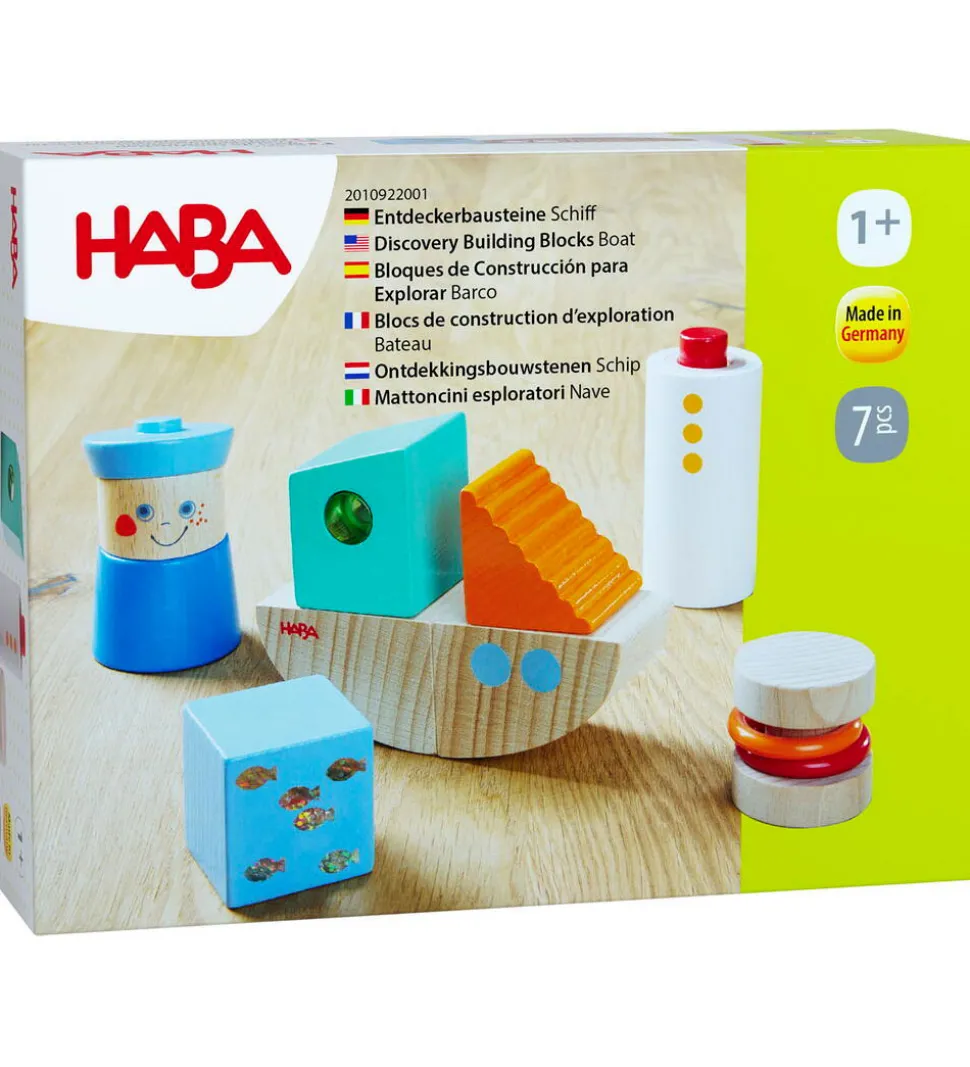 HABA Byggeklodser - Træ - Discovery Building Blocks Boat - 7 stk