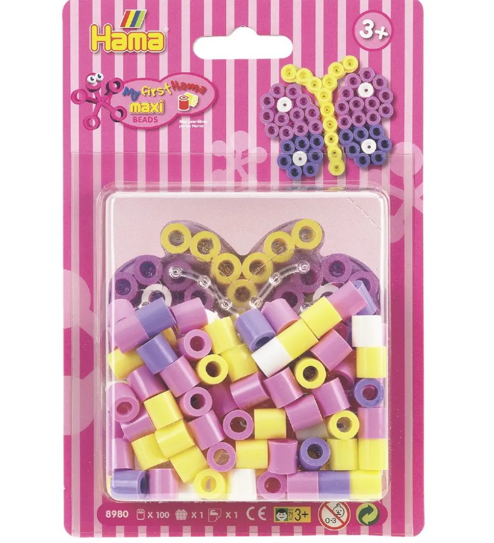 Hama Maxi Perlesæt - 100 stk. - Sommerfugl