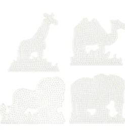 Hama Midi Perleplader - 4 stk - Løve/Kamel/Elefant/Giraf