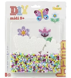 Hama Midi Perlesæt - 1100 stk. - Sommerfugl & Blomst