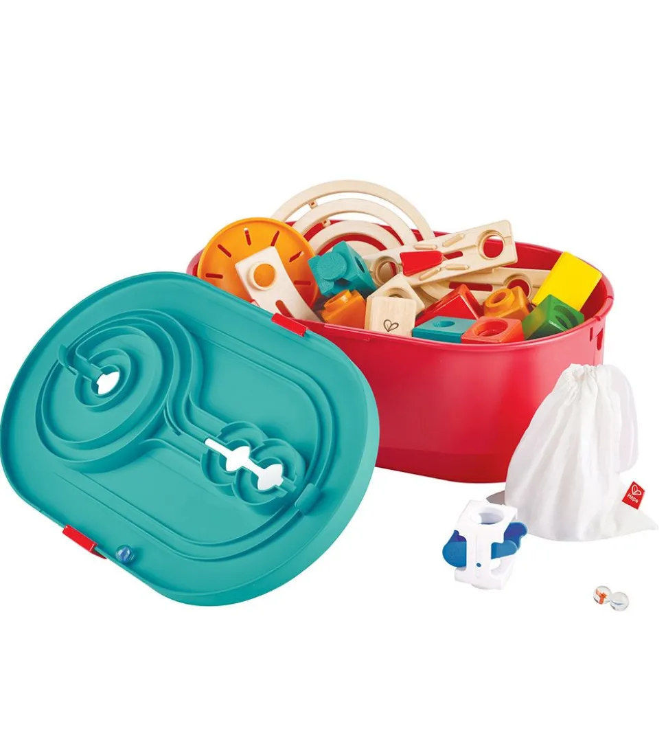 Hape Kuglebane - Quadrilla - 66 Dele - Track Bucket Set